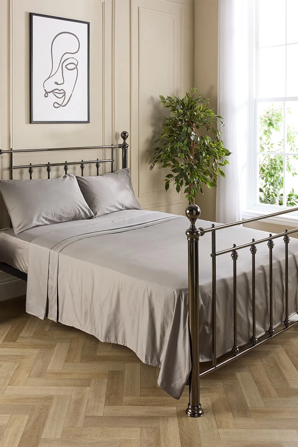 Hotel Pure Luxury 5 Star Flat Sheet in Grey