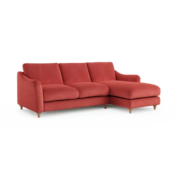 Hattie Matte Plush Velvet Corner Chaise Sofa 6
