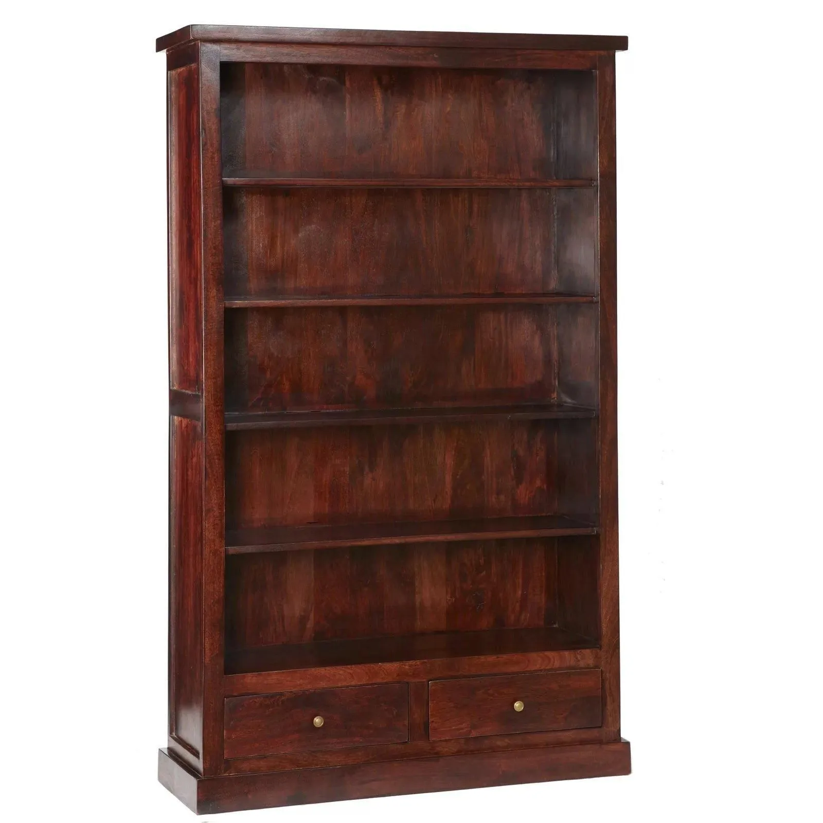 IH Design Mardig Dark Wood Large Bookcase with Drawers in Brown 3