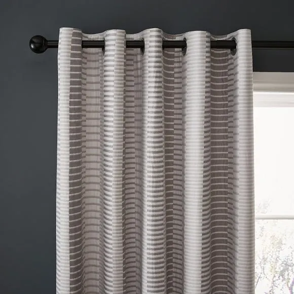 Kenton Stripe Blackout Eyelet Curtains 1