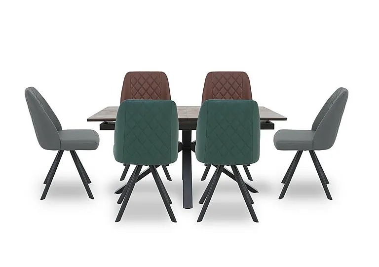Jupiter Pop Up Extending Dining Table and 6 Swivel Chairs