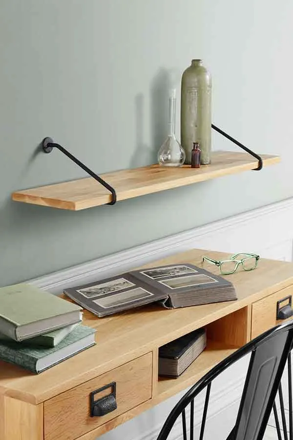 Felix Industrial Shelf - Solid oak and steel