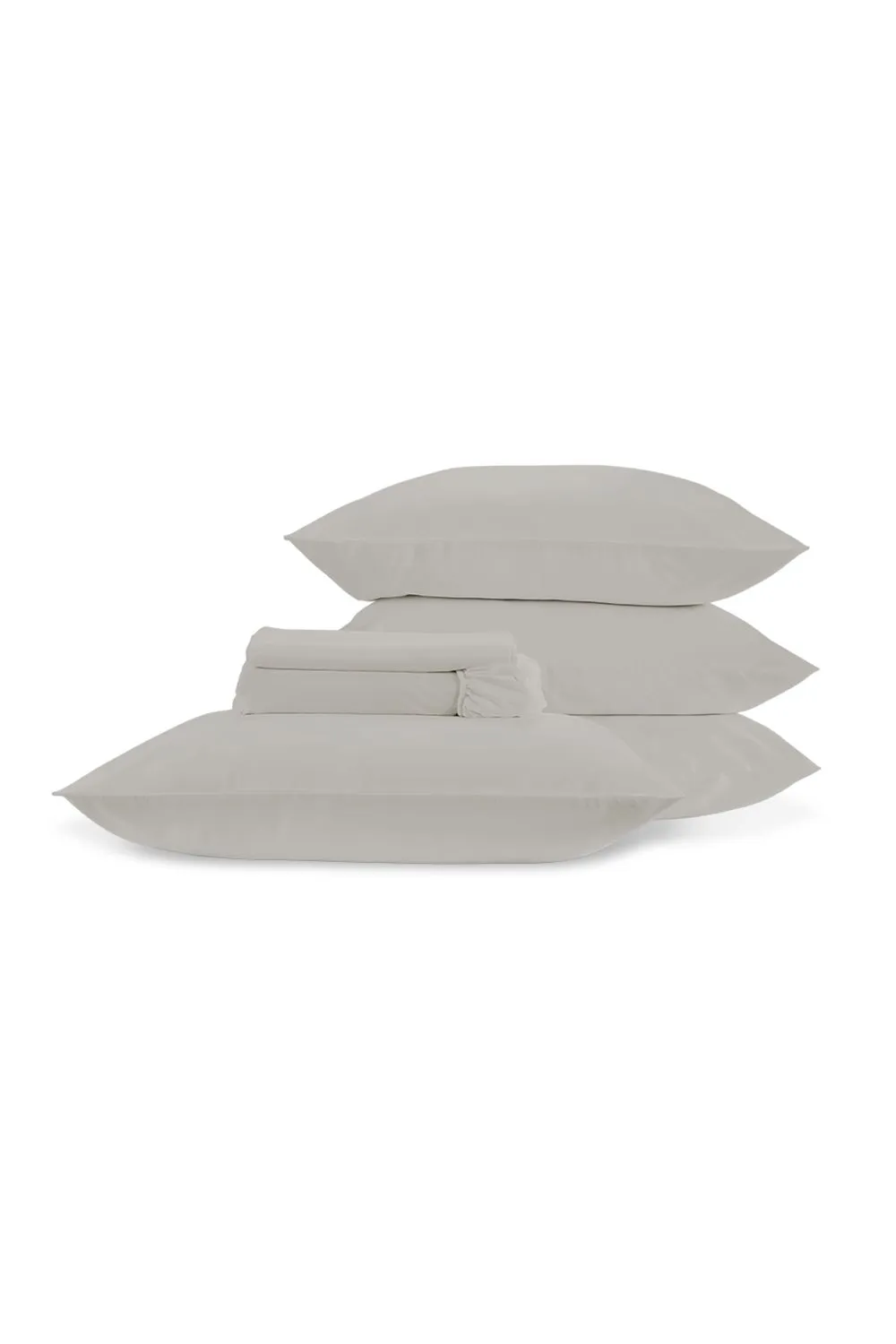 CHRISTY 400TC Luxury Cotton Sateen Plain Dye Full Sheet Bundle in Light Grey 1