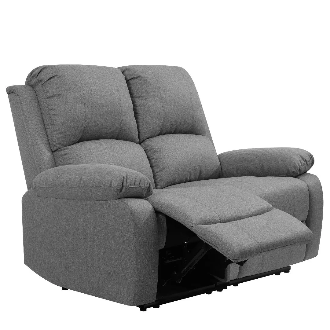 Comfy Living Ltd Luxury Fabric Reclining 2 Seater Sofa in Light Grey 2