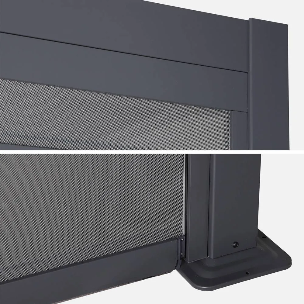 sweeek Louvered pergola 4 x 3m with a 3m blind in Dark Grey 6