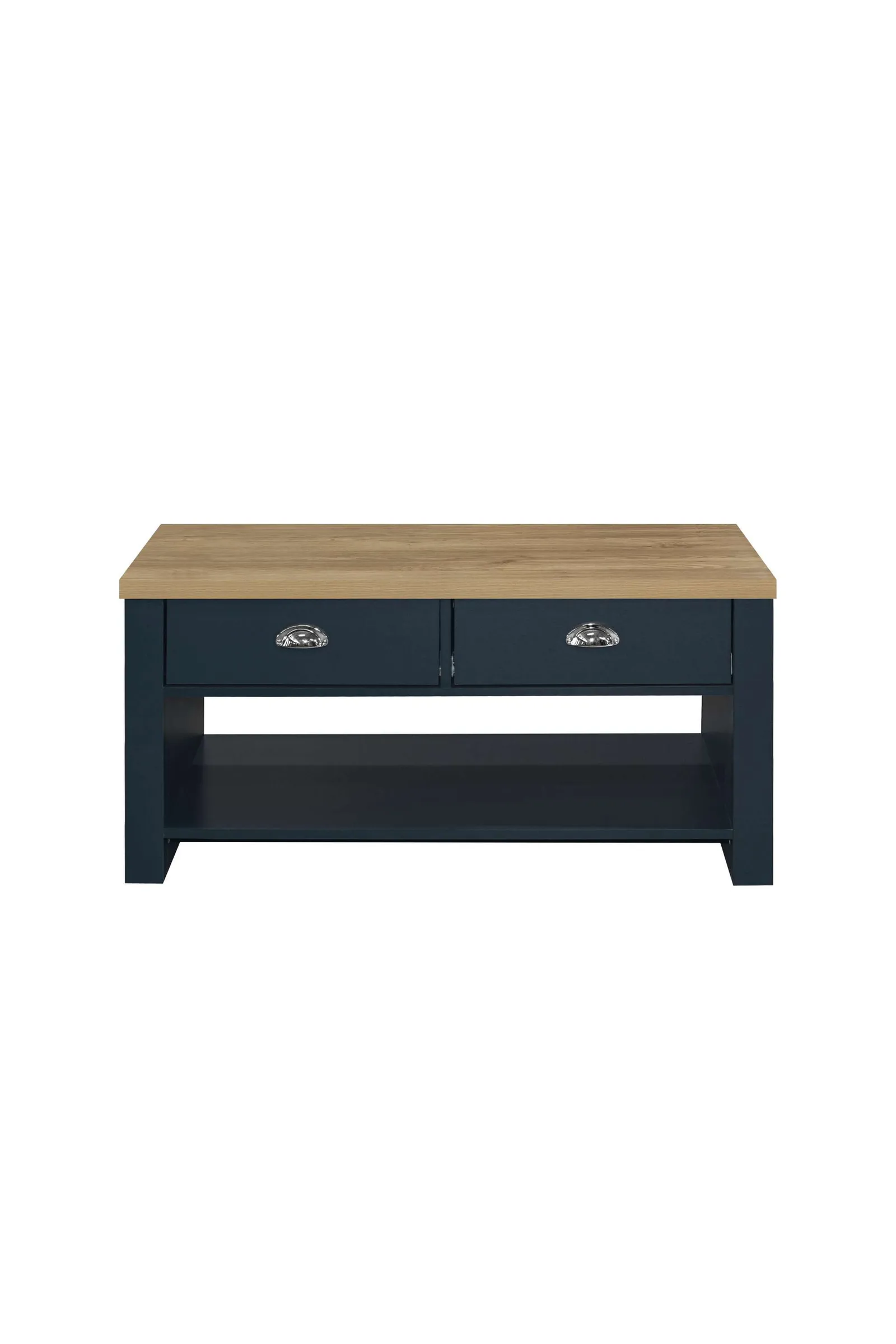 Birlea Coffee Table Blue & Oak Highgate 2 Drawer Farmhouse Shabby Chic 5