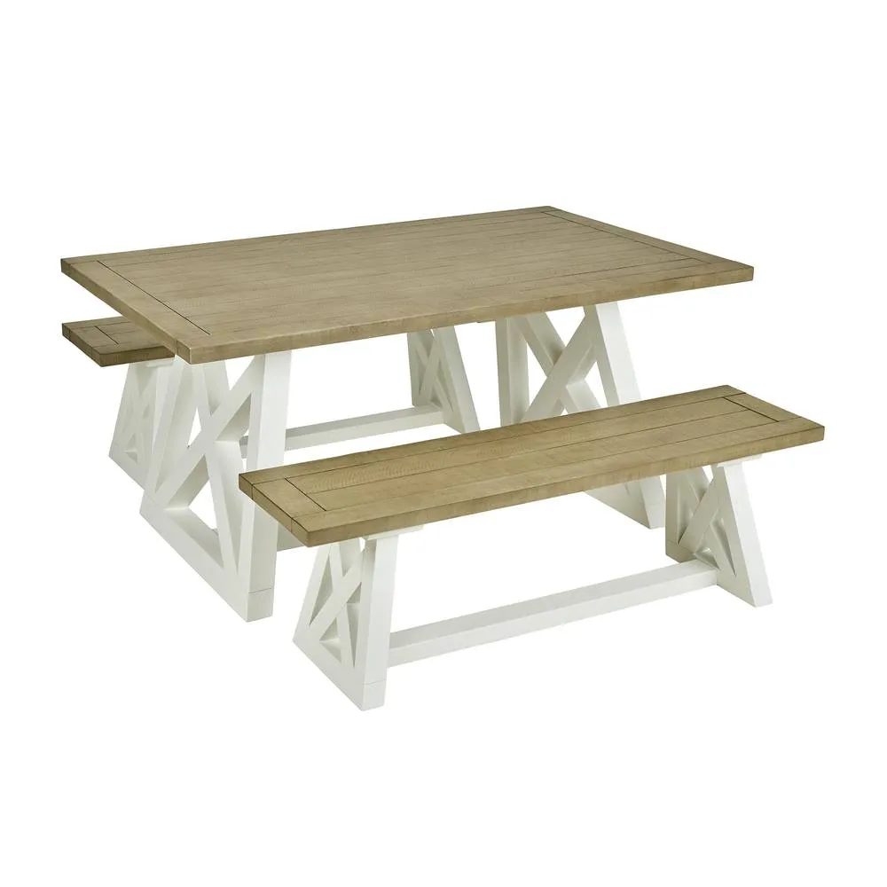Statement Furniture Oxford Bench, Wooden Dining Bench Seat 140cm in White 6