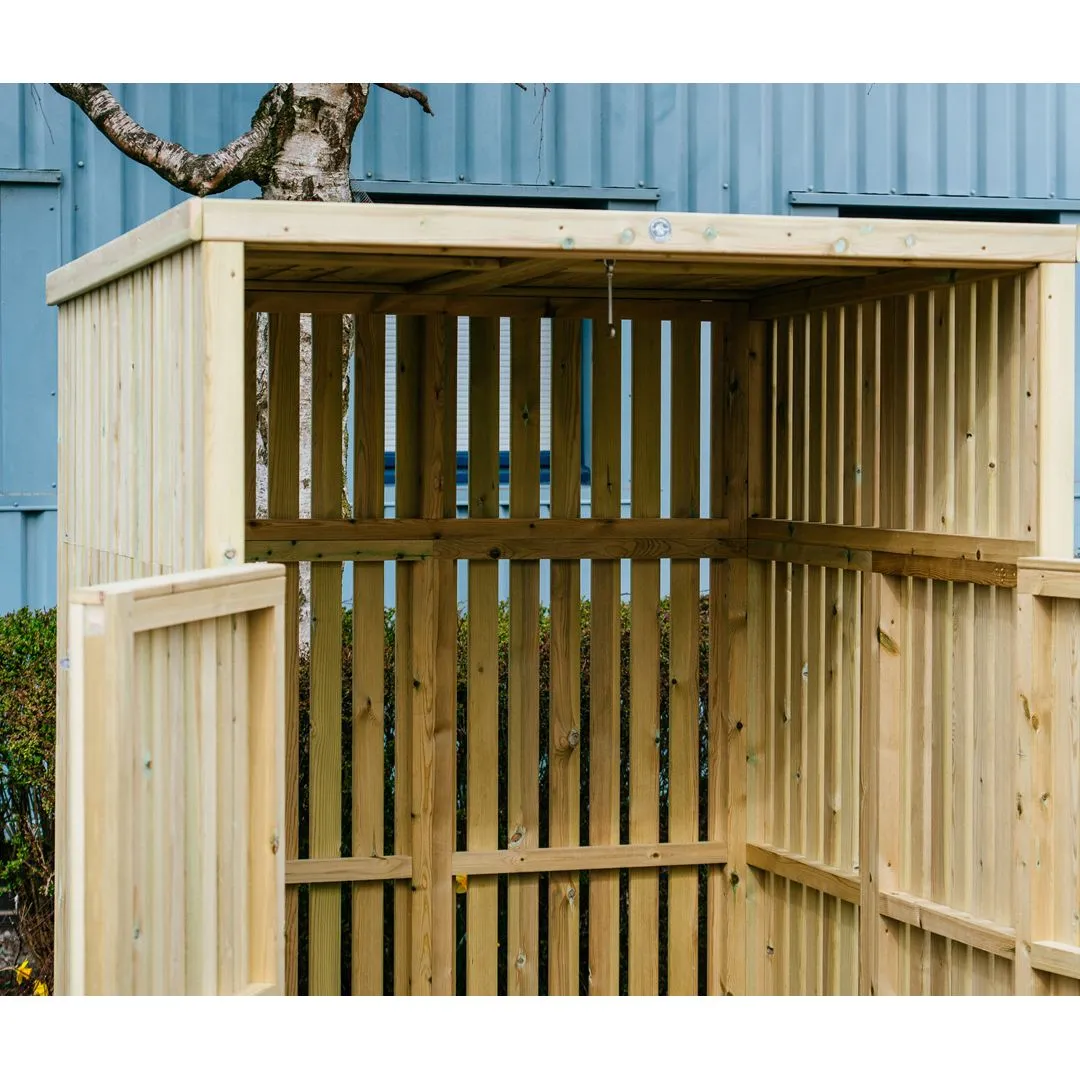 Buttercup Farm Whalley Euro Wheelie Bin Store with Roof, Fits 1x 660L to 1100L Bin in Brown 6