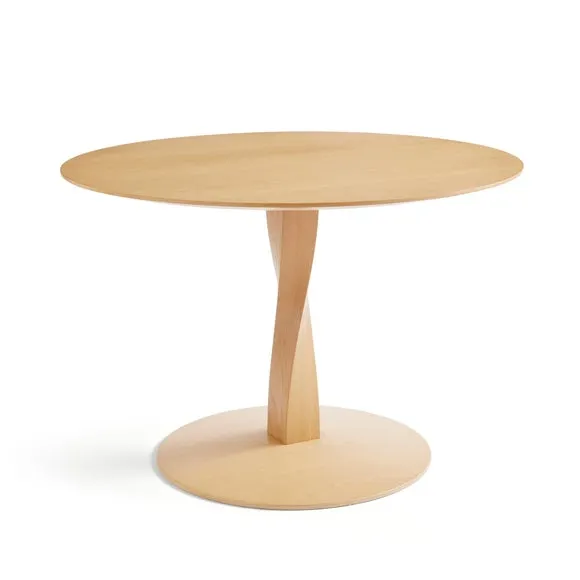 Arlette 4 Seater Round Dining Table, Solid Oak and Oak Veneer 4