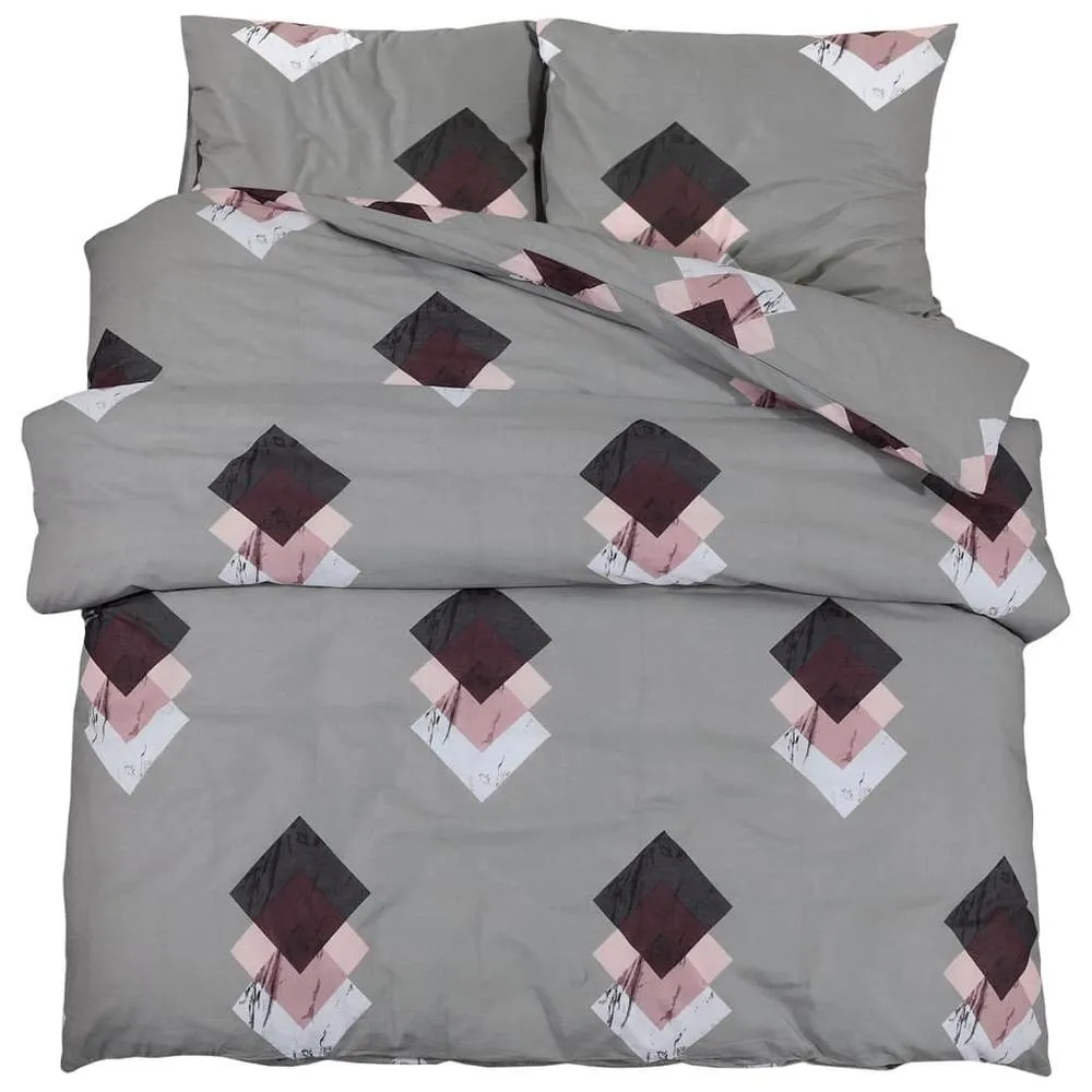 Berkfield Home Duvet Cover Set Grey 220x240 cm Cotton