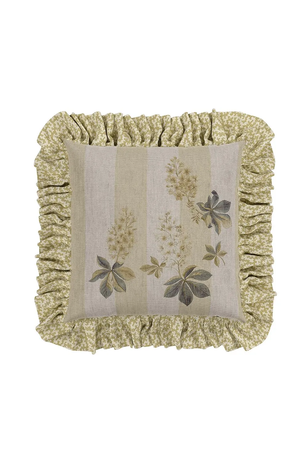 Sanderson 'Chestnut Tree' Cotton Cushion in Grey