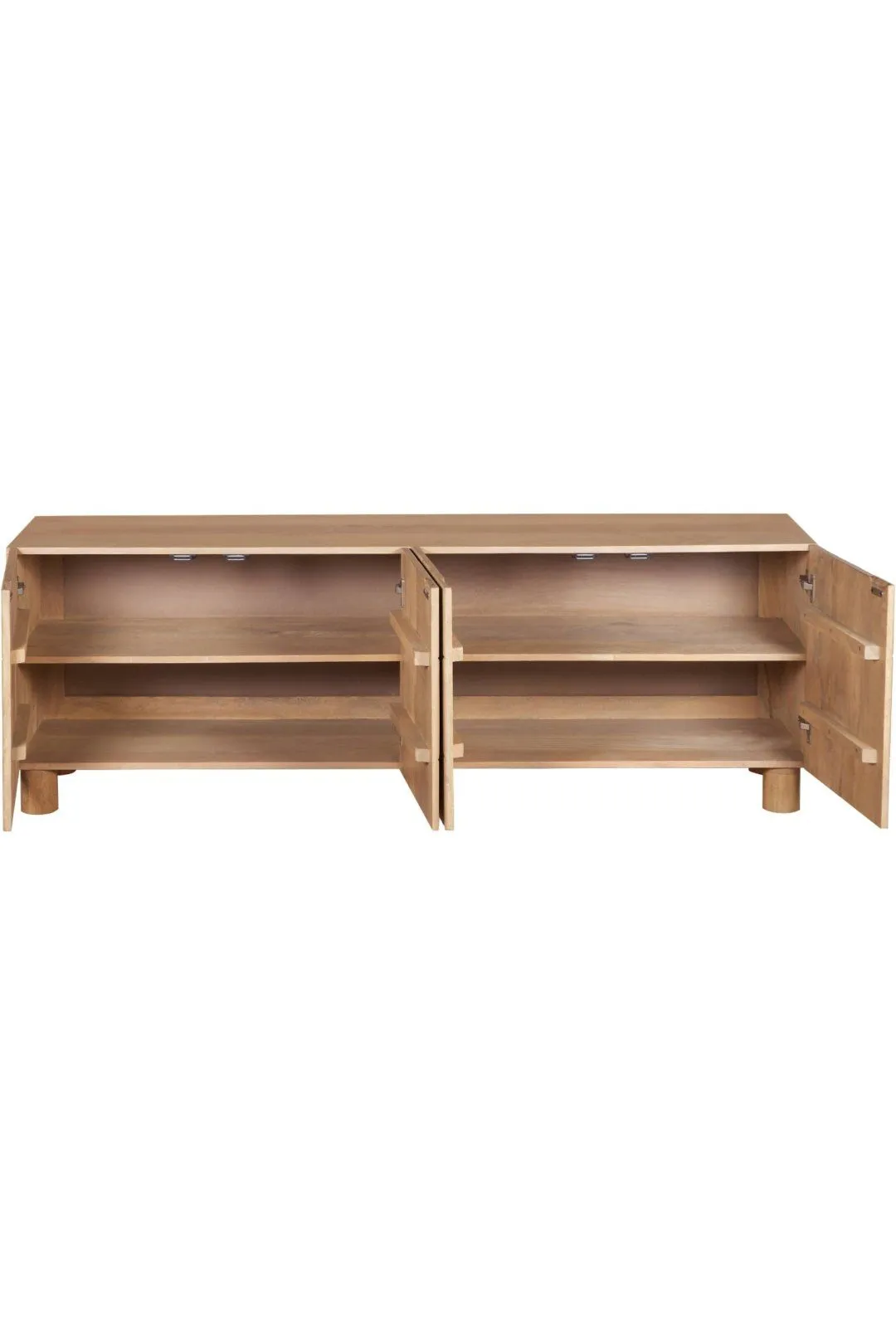 IH Design Ajmer Solid Wood Large Low Board Tv Cabinet in Brown 5