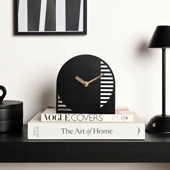 Interval Arched Cut Out Steel Desk Clock 1