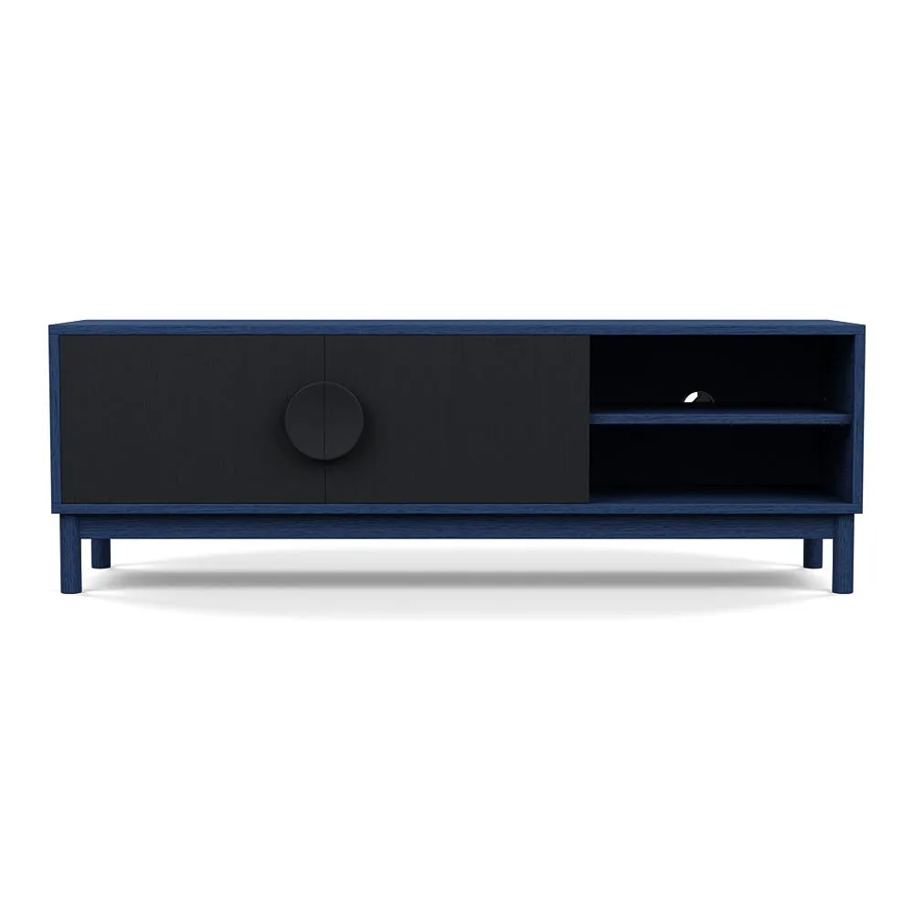 Heal's Tinta AV Unit Blue Stain Frame Black Stain Doors 1