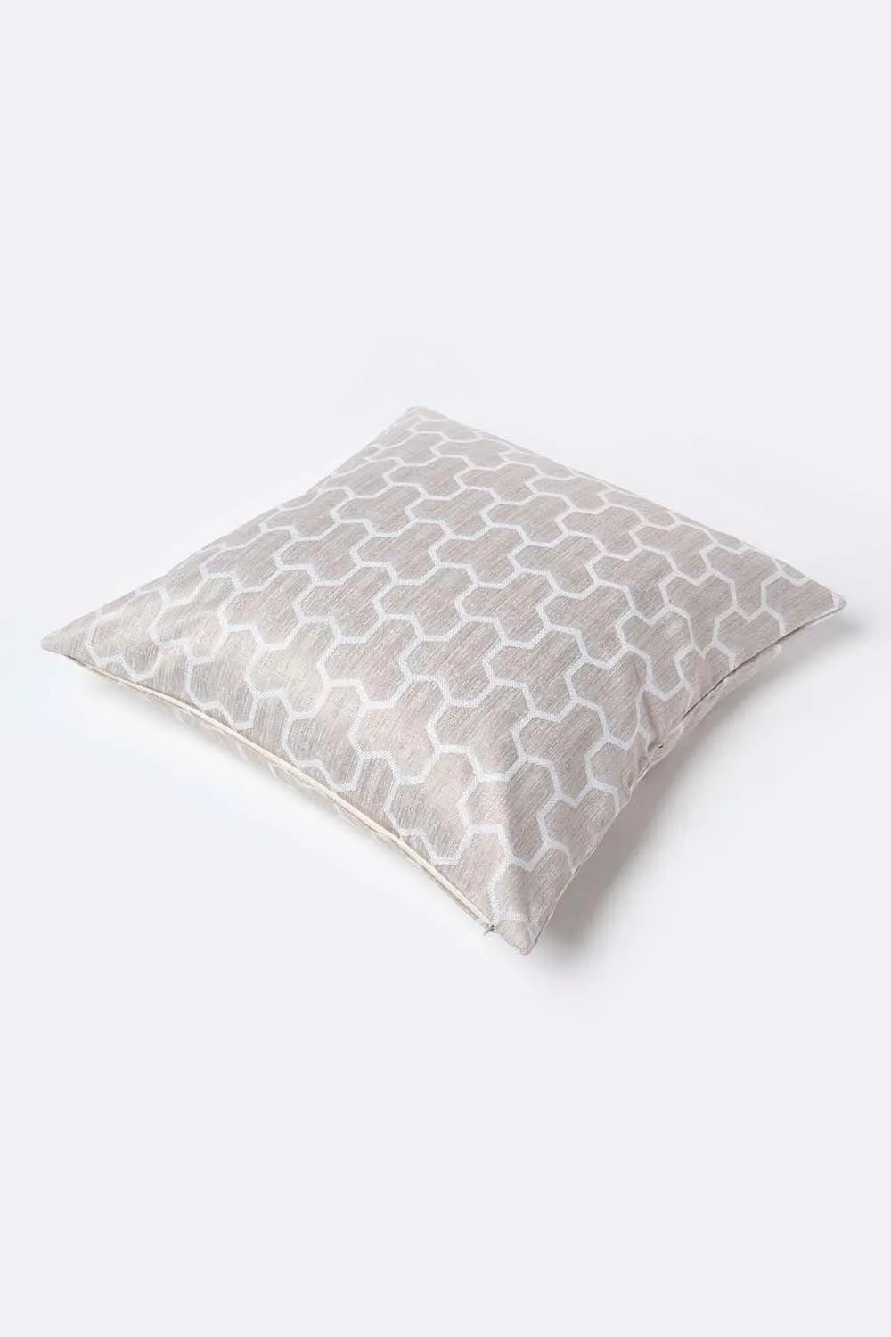 Homescapes Geometric Jacquard Cushion Cover in Natural 4