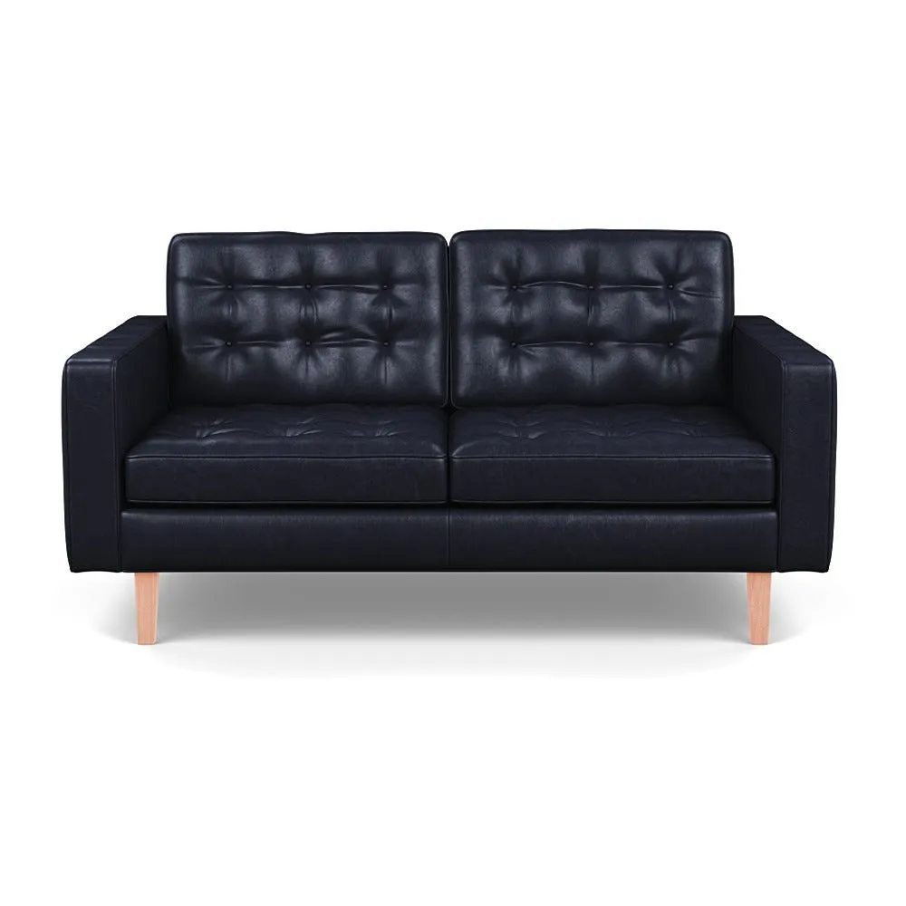 Heal's Hepburn 2 Seater Sofa In Stonewash Leather Black 1