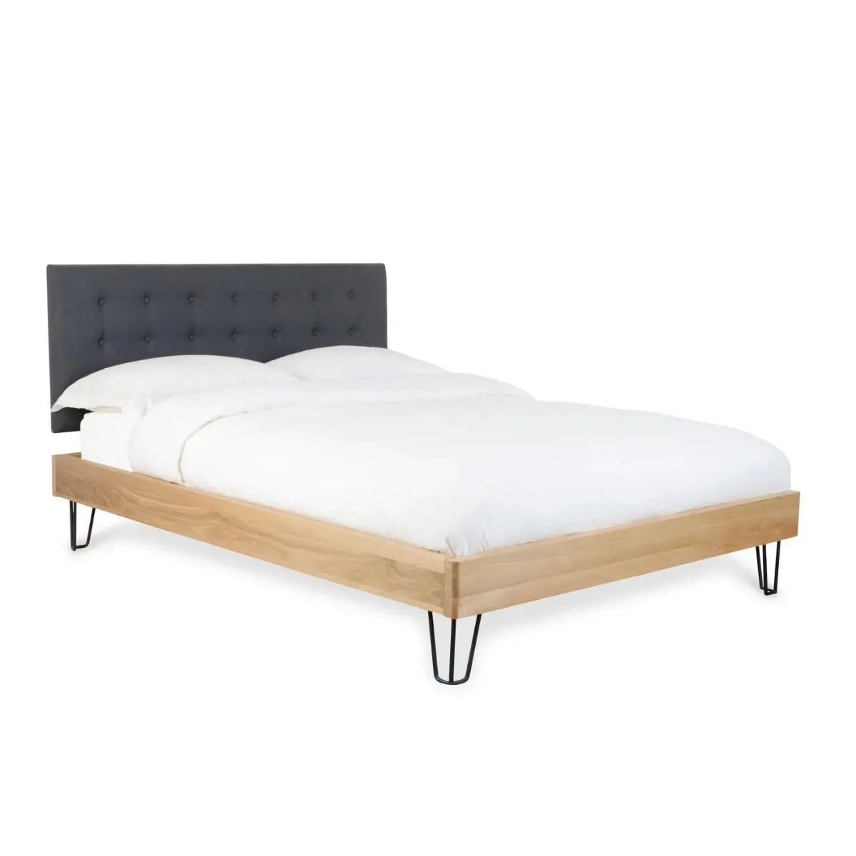 Heal's Brunel Bed Fabric Headboard King Grey Oak 3