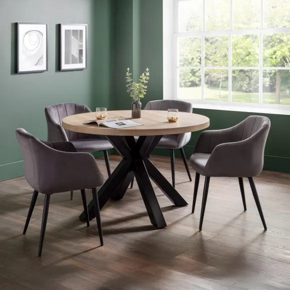 Berwick 4 Seater Round Dining Table with 4 Hobart Chairs