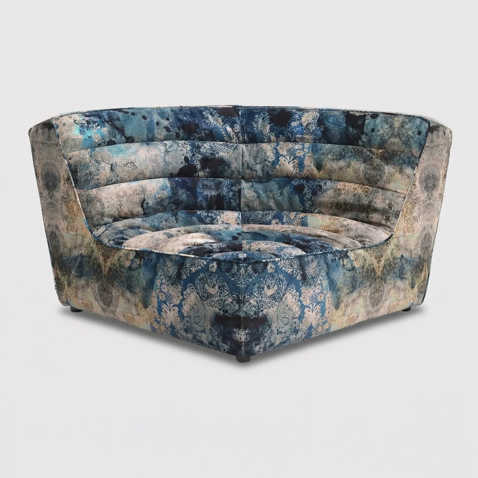 Timothy Oulton Shabby Sectional Corner Modular Sofa, Blue Fabric | Barker & Stonehouse