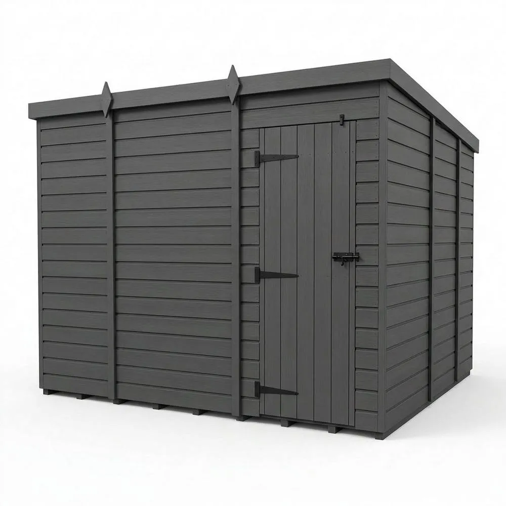 Buttercup Farm 11ft x 9ft Composite Pent Garden Shed Single Door No Windows - Grey