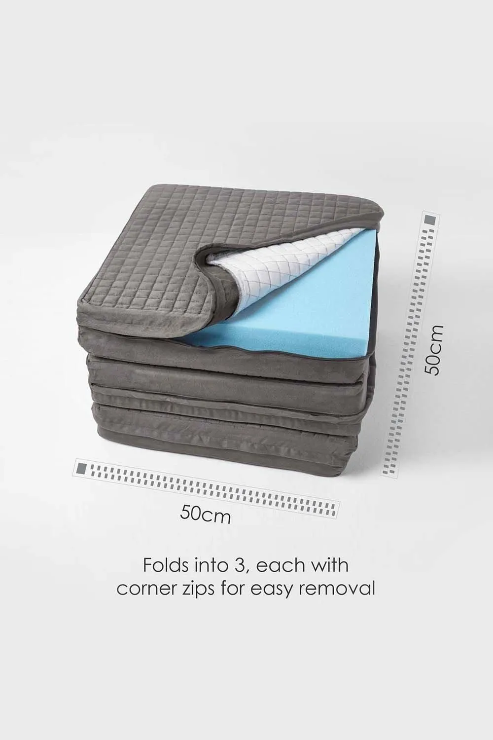 Homescapes Suede Orthopaedic Foam 3 Seater Booster Cushion in Grey 6