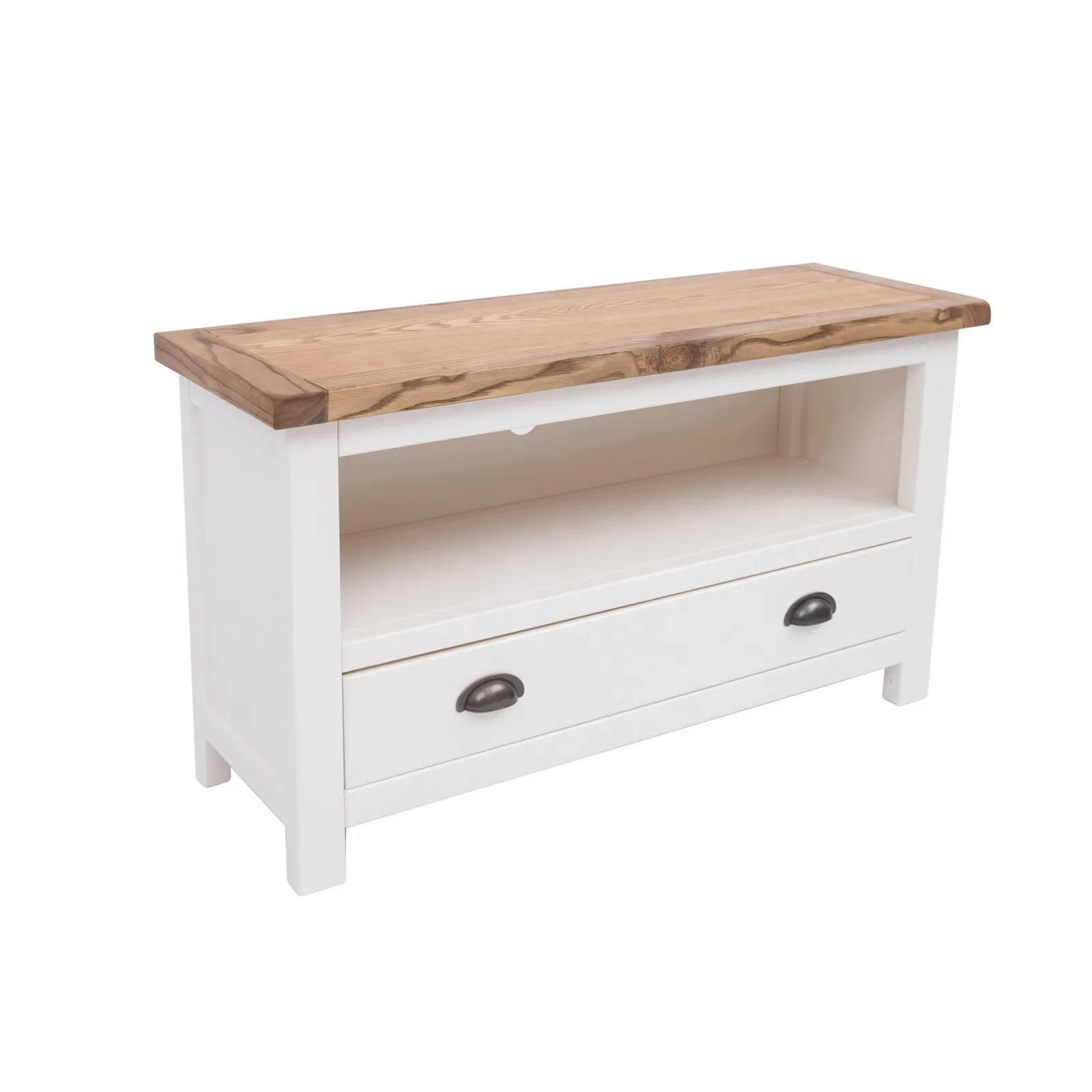 Cabinet Bits Lovere Off-White 1 Drawer TV Cabinet Brass Cup Handle 3