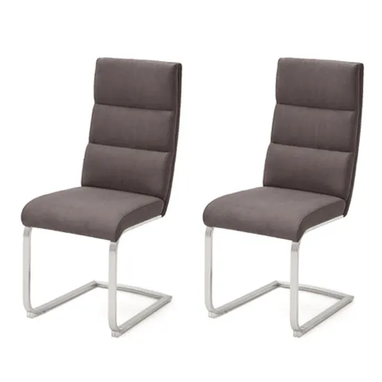 Hiulia Brown Cantilever Dining Chair In A Pair