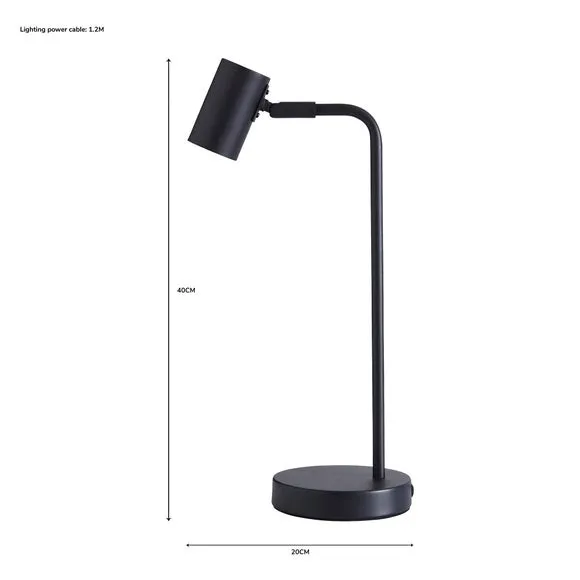 Bradford Matt Black Table Lamp 6