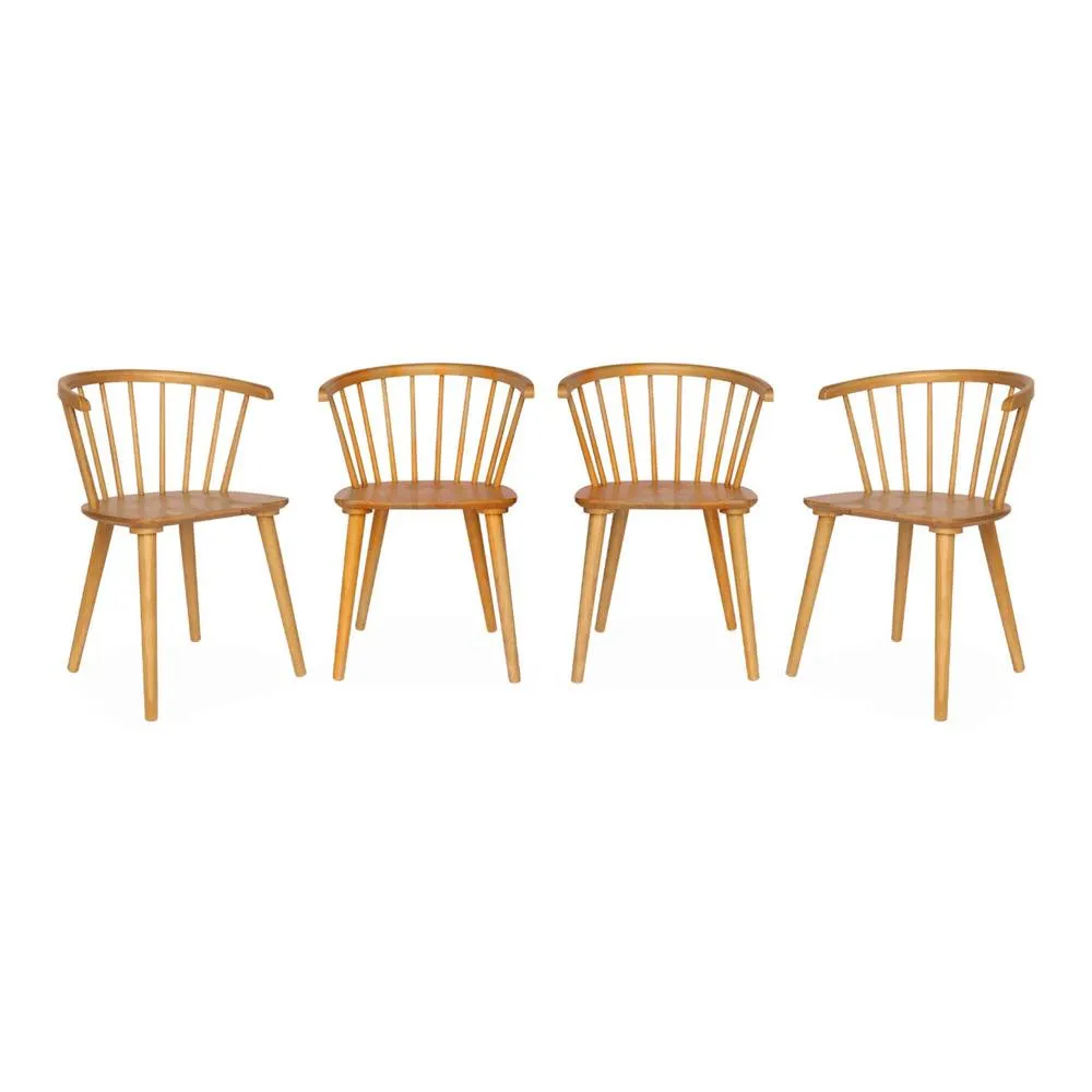 sweeek Set of 4 wooden & plywood chairs in Beige 2