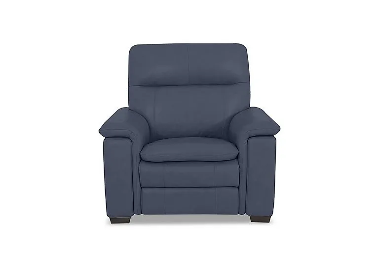 Recharge Leather Power Recliner Armchair with Power Headrest - BV Ocean Blue - Sofas and Armchairs - In Time for Christmas