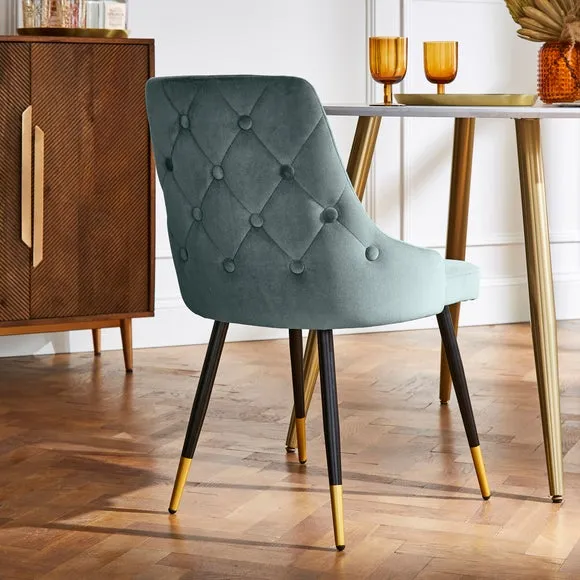 Ariana Set of 2 Dining Chairs, Velvet 2