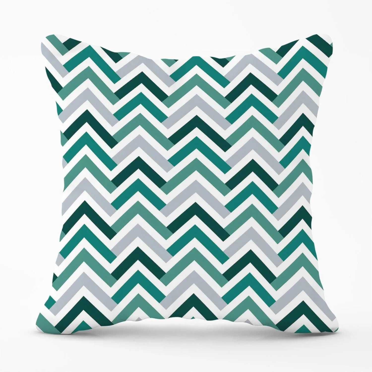 Warren Reed - Designer Geometric Retro Vintage Colored Chevron Pattern Outdoor Cushion in Green