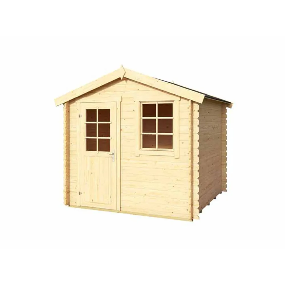 Lasita Maja Ltd Wels 2-Log Cabin, Garden Room, Home Office - L263.7xW250xH233.7 cm in Light Brown 2