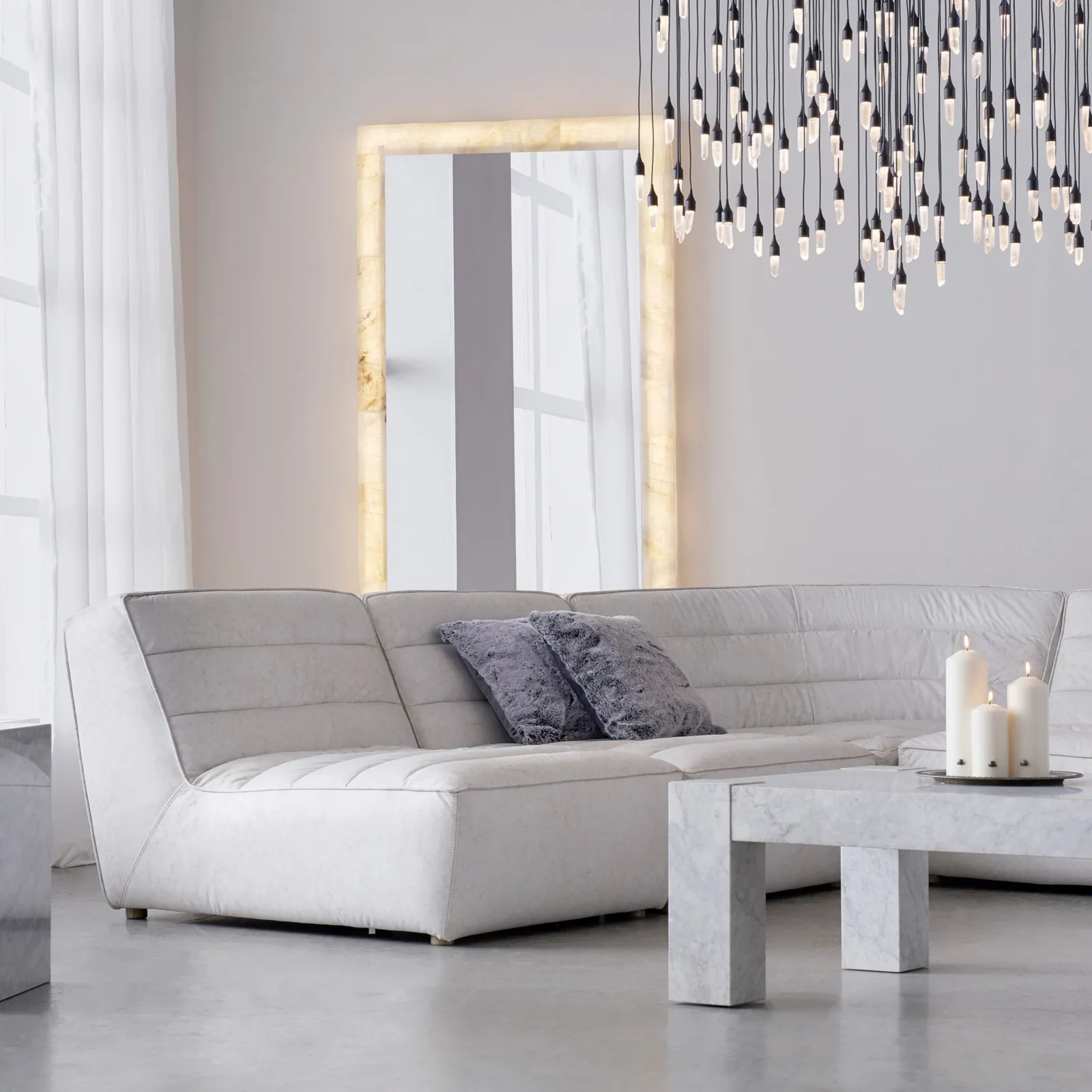 Timothy Oulton Frozen Tall Mirror 220Cm, Square, Neutral | Barker & Stonehouse 2