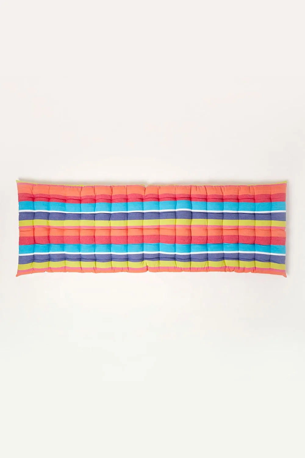 Homescapes Garden Bench Cushion Luxury 3 Seat Cotton Multi Striped Indoor Outdoor Pad 3