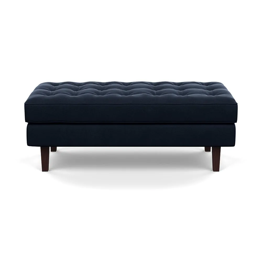 Heal's Hepburn Ottoman In Nobilis Velvet Night Black Feet