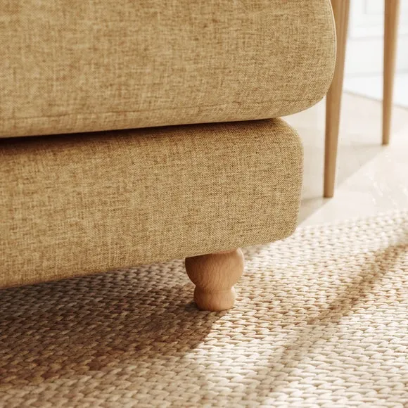 Martha Slub Faux Linen Full Corner Sofa 4