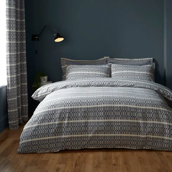 Ash Geometric 100% Cotton Duvet Cover & Pillowcase Set 3
