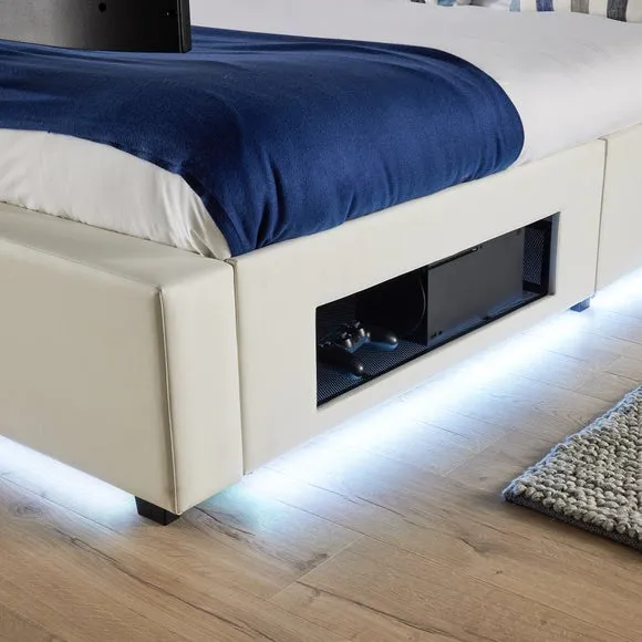 XR Living Ava TV Bed with LED Lights and TV Mount 4