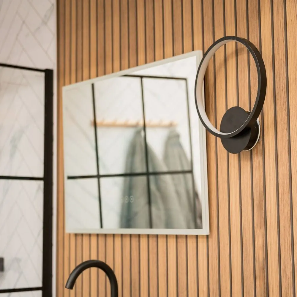 ValueLights Infinity Matte Black Loop Integrated LED Wall Lamp Light