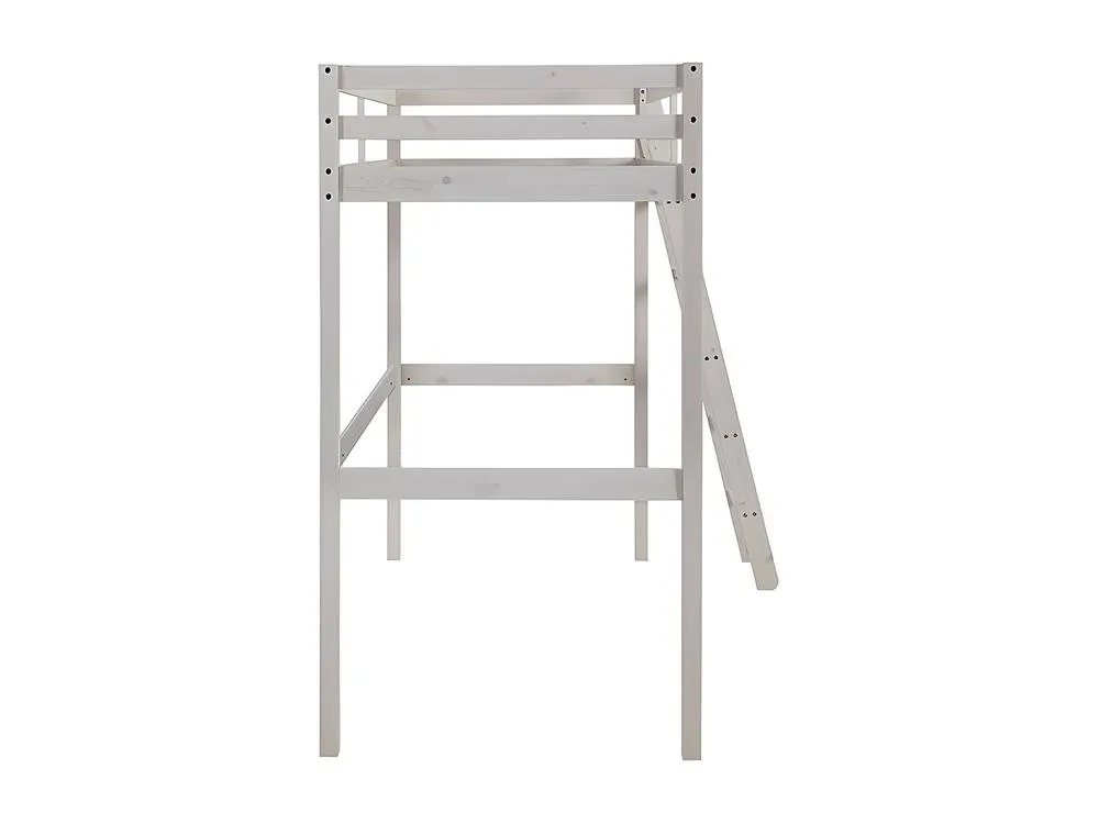 Vente-unique High Sleeper Bed - 90 X 190 Cm - Solid Pine - Whitewashed - GEDEON II in White 6