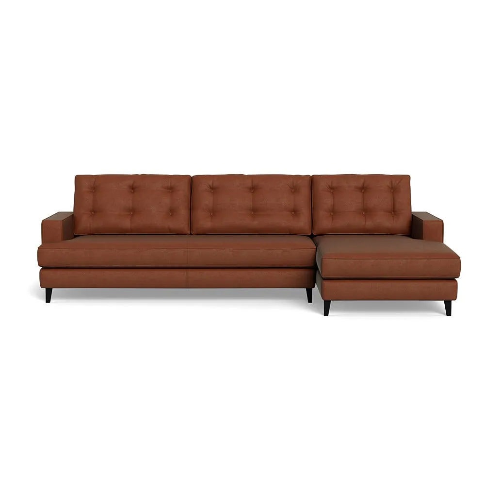 Heal's Mistral Right Hand Facing Chaise Sofa Smart Luxe Velvet Tawny Black Feet 2