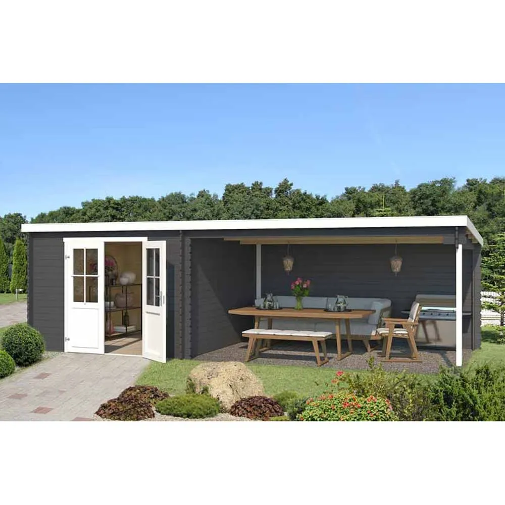 Lasita Maja Ltd St. Louis-Log Cabin, Garden Room, Home Office - L701xW319xH210.9 cm in Light Brown 5