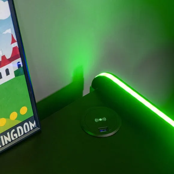 X Rocker Electra Bedside Table with Wireless Charging and LED Lights 3