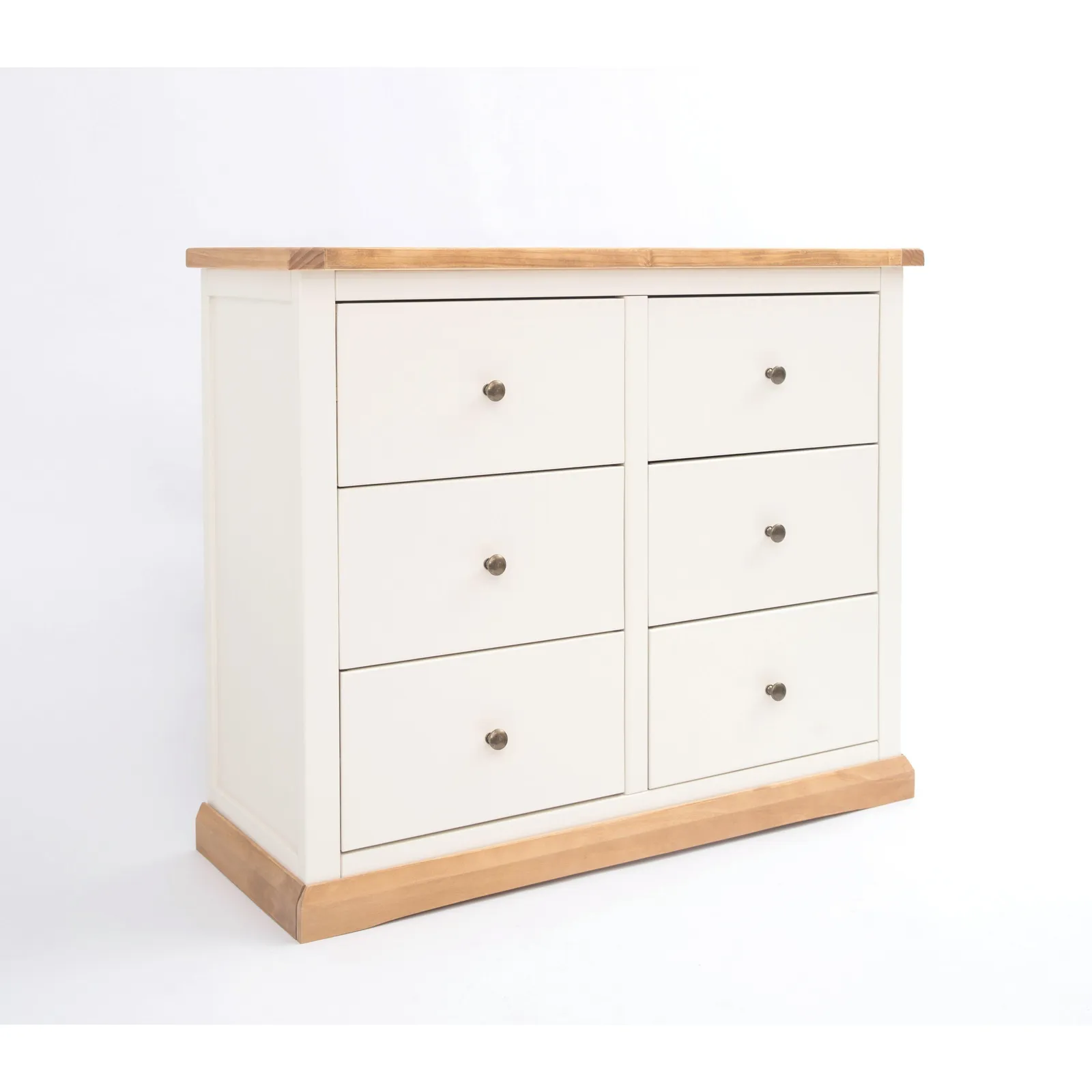 Cabinet Bits Trevi 6 Drawer Chest of Drawers Brass Knob in Off-White 2