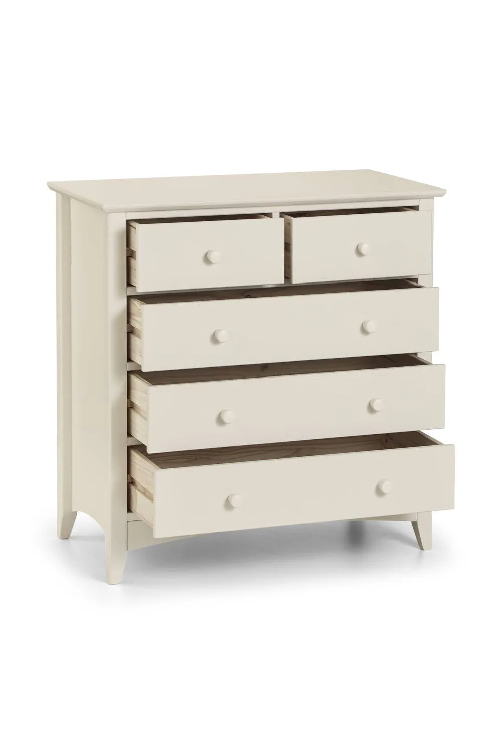 Julian Bowen Cameo 5 Drawer Chest (3+2) in Warm White 4