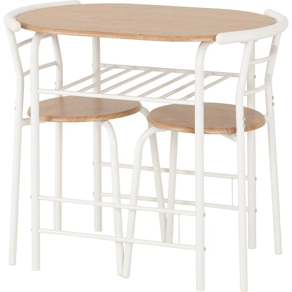 Seconique Derry Dining Set White/Oak in White 4