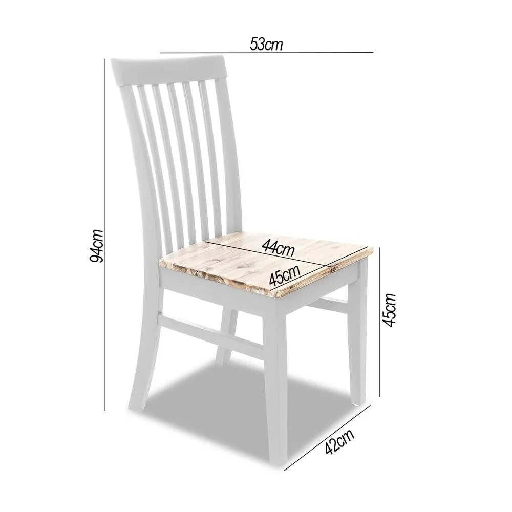 Statement Furniture Florence Highback Wooden Seat Chairs Set of 4 in White 3