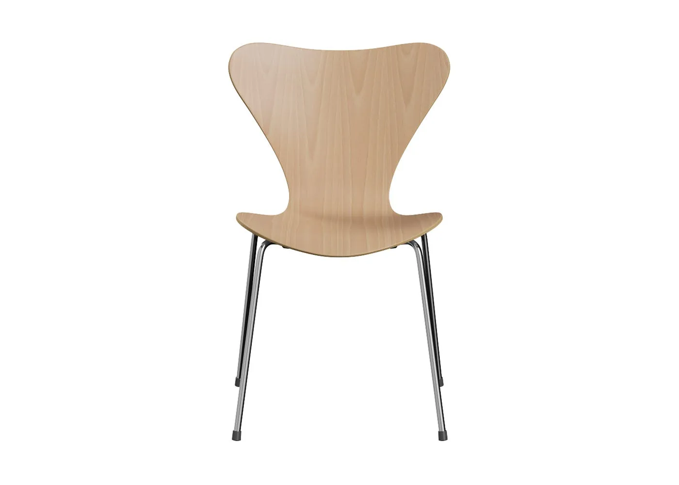 Fritz Hansen Series 7 Chair Clear Lacquered Veneer Beech Chrome Legs
