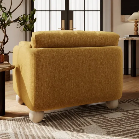 Armitage Chenille Snuggle Chair with Ball Feet 2